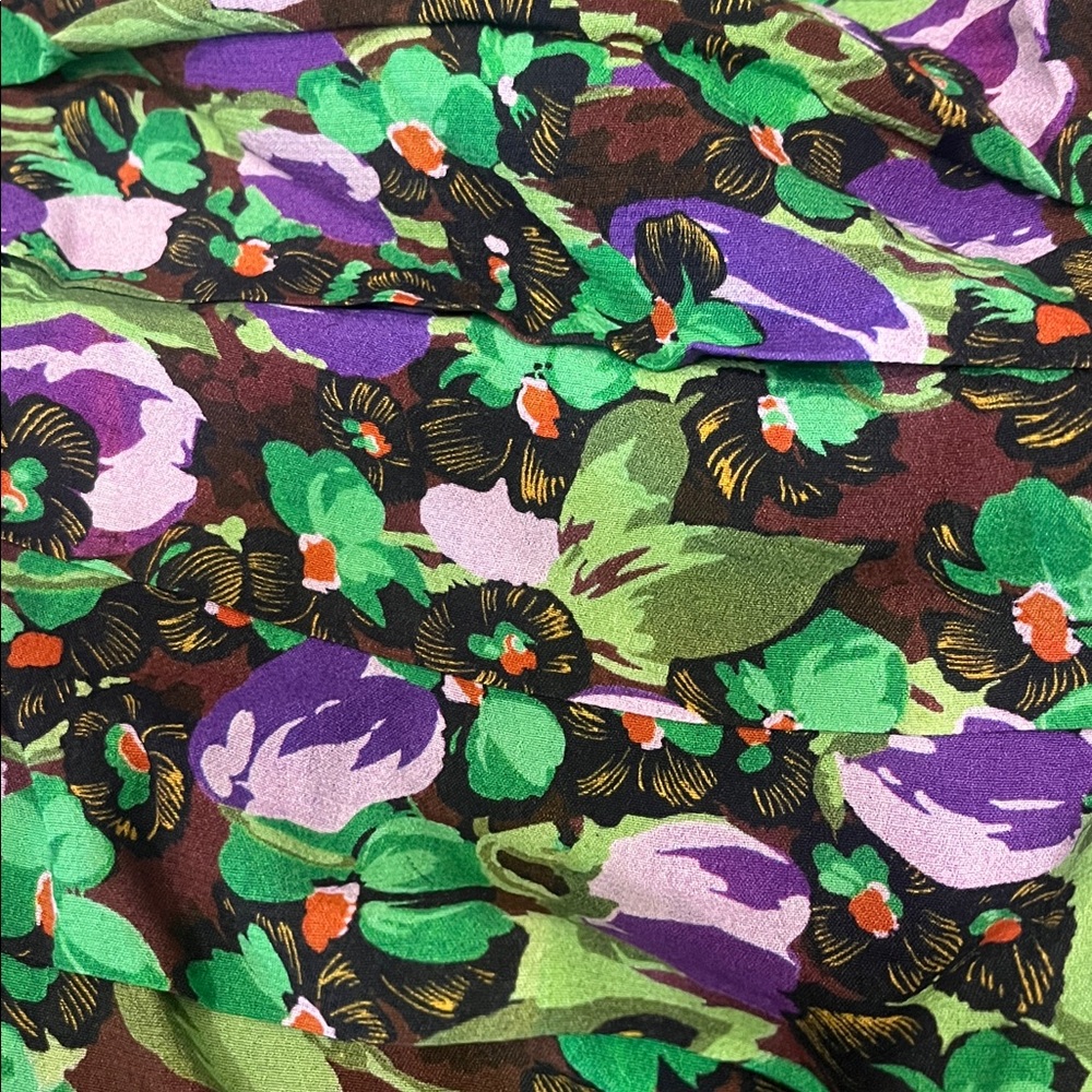 Zara Green Floral Ruched High-Waisted Mini Skirt Women’s Small NWOT - Picture 6 of 6